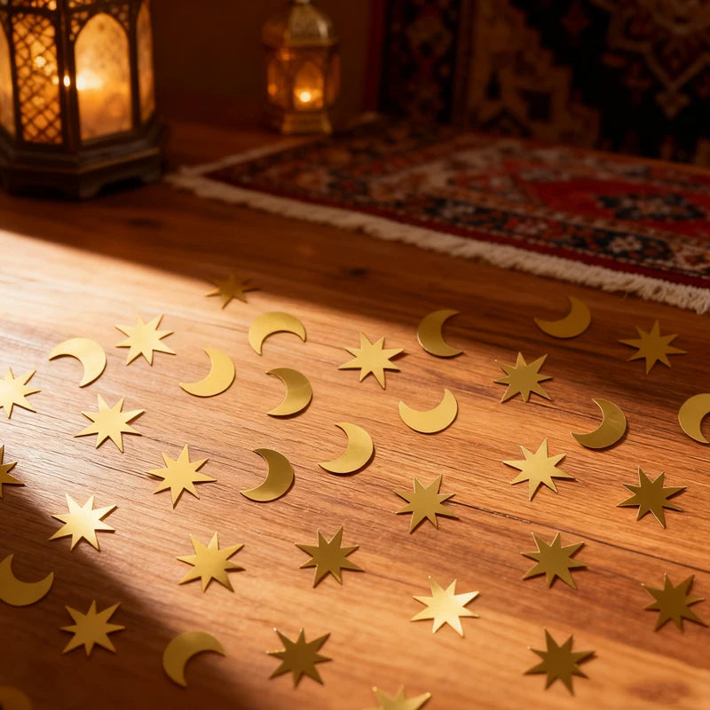 100Pcs Moon Star Paper Confetti – Eid Mubarak Ramadan Decor Party Confetti Babs