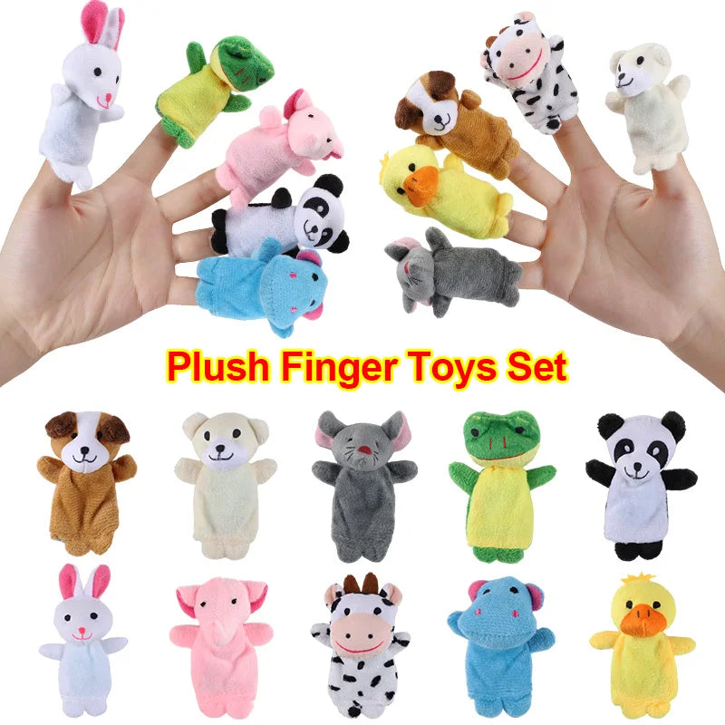 10-Piece Soft Plush Animal Finger Puppets – Kids' Party Toy Animal Finger Puppets Babs