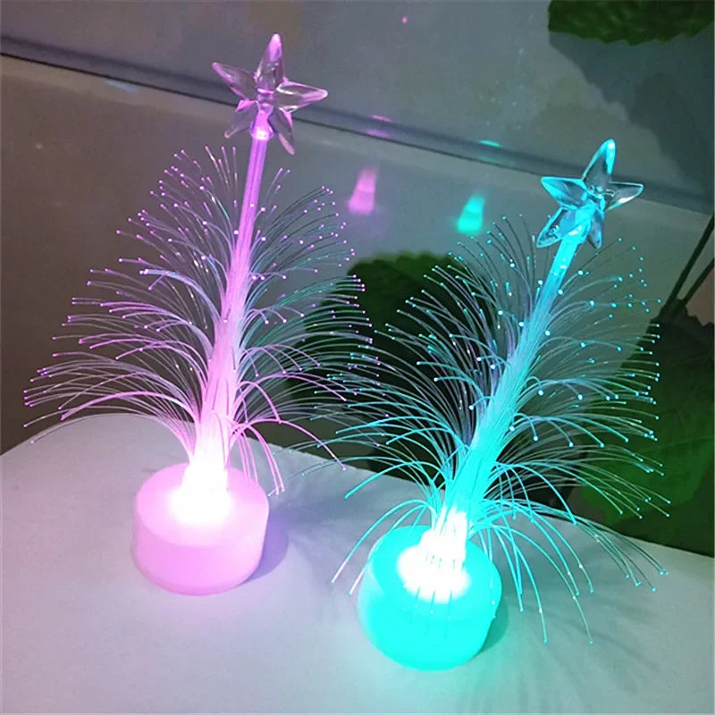 12Pcs Fiber Optic Christmas Trees Color-Changing Star Ornaments Christmas Tree Ornaments Babs 12cm