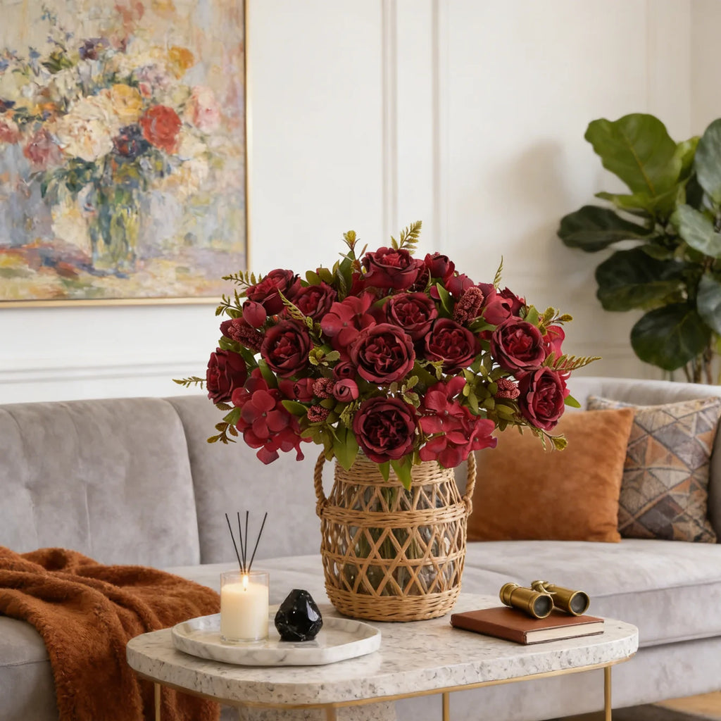 Silk Peony Hydrangea Artificial Flowers – Wedding & Home Décor Artificial Silk Flowers Babs