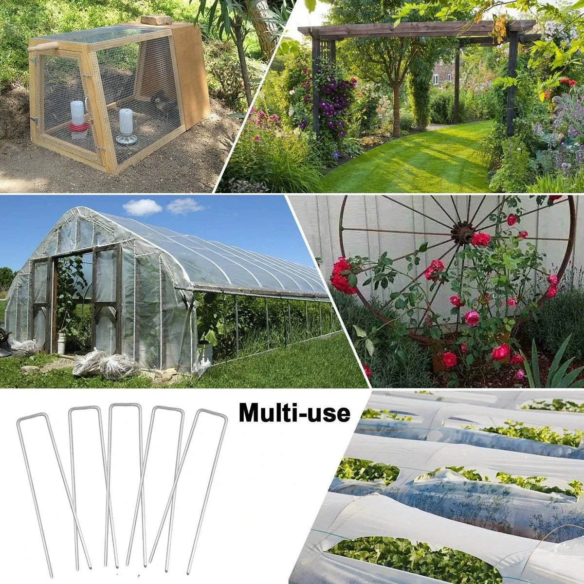 50pcs U-Shaped Garden Stakes – Heavy-Duty Stainless Steel Nails Garden Landscape Stakes Babs
