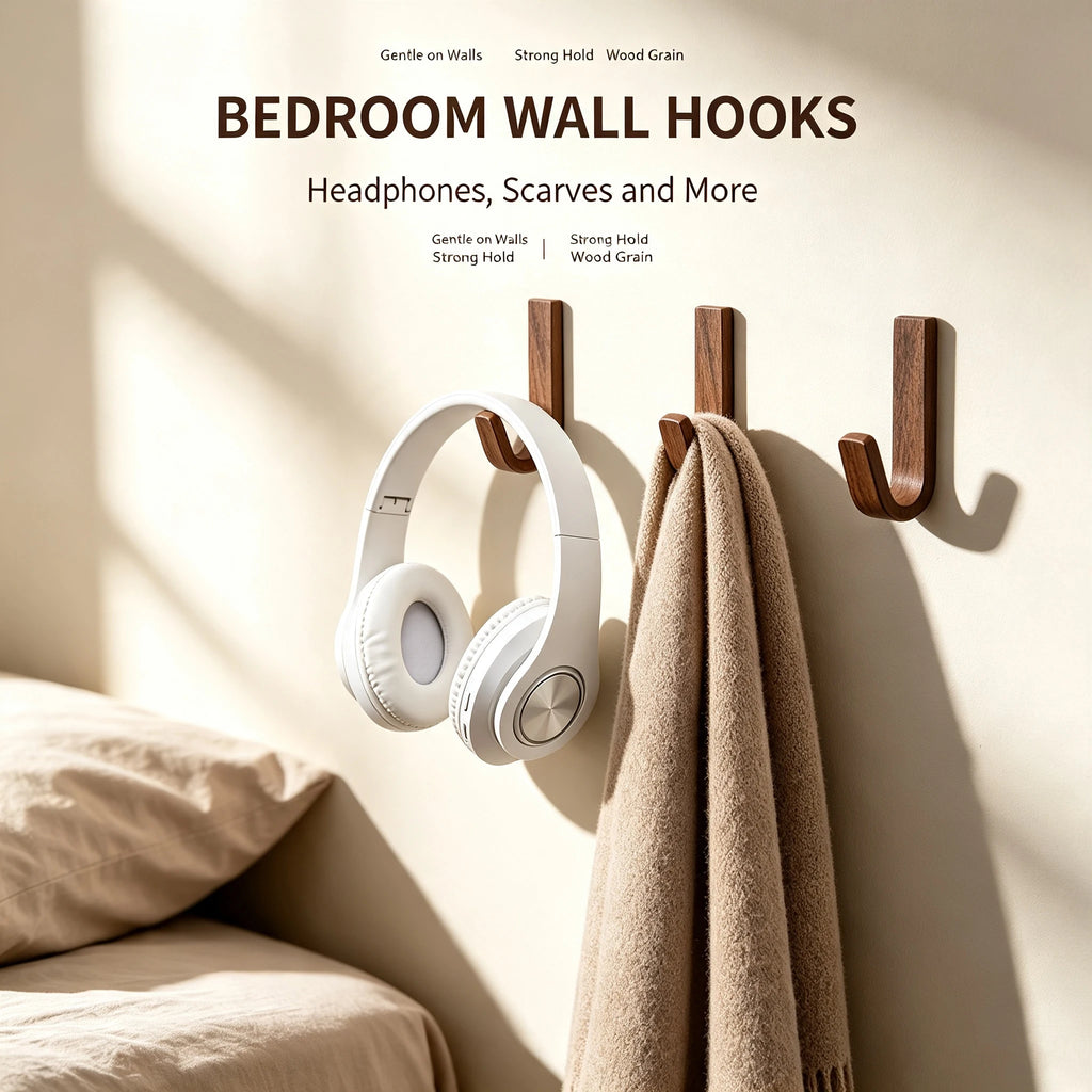 Self-Adhesive Wooden Wall Hook for Keys, Coats & Towels Wall Hook Babs