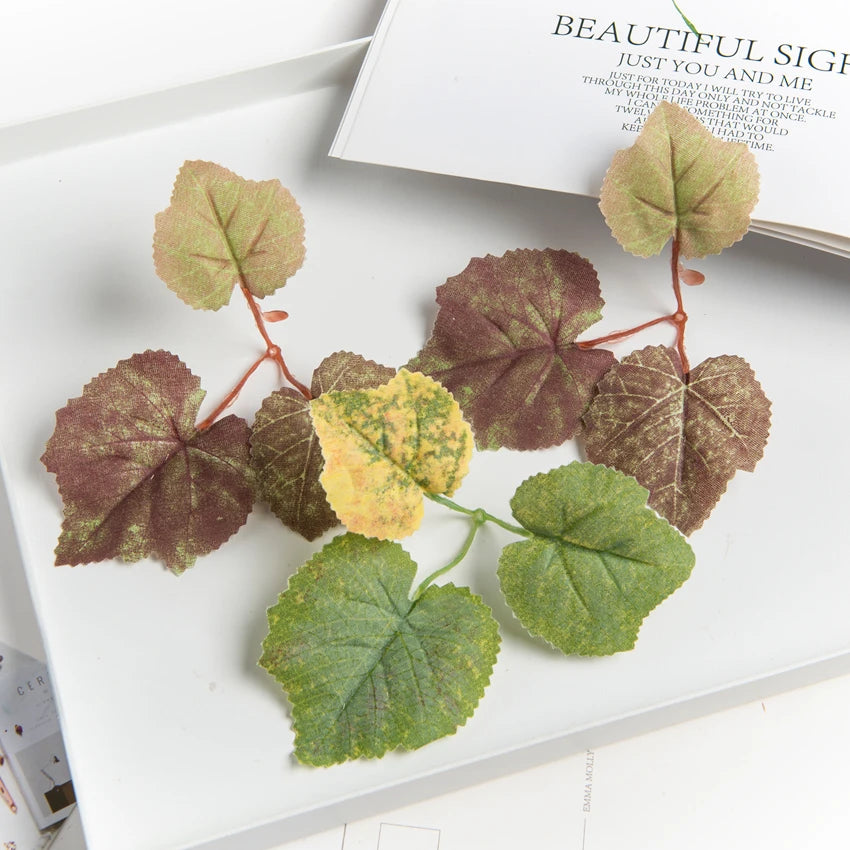 Artificial Silk Grape & Maple Leaf Garland | Wedding Home Decor Artificial Leaf Garland Babs