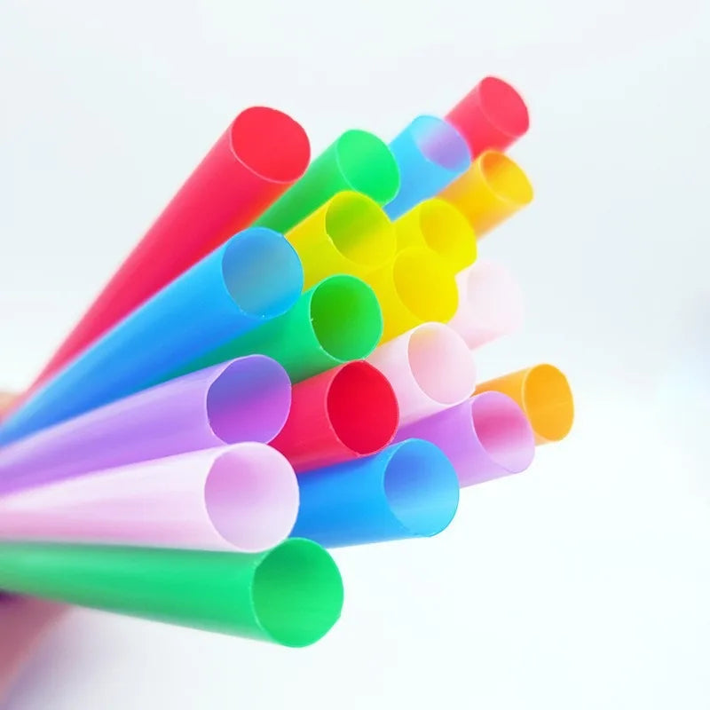 100pcs Bubble Tea Straws 210x11mm Wide Plastic Boba Straws Disposable Drink Straws Babs