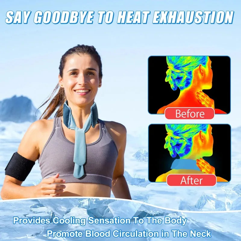 Reusable Cooling Neck Wrap Ice Scarf – Unisex Summer Sport Cooling Neck Wrap Babs
