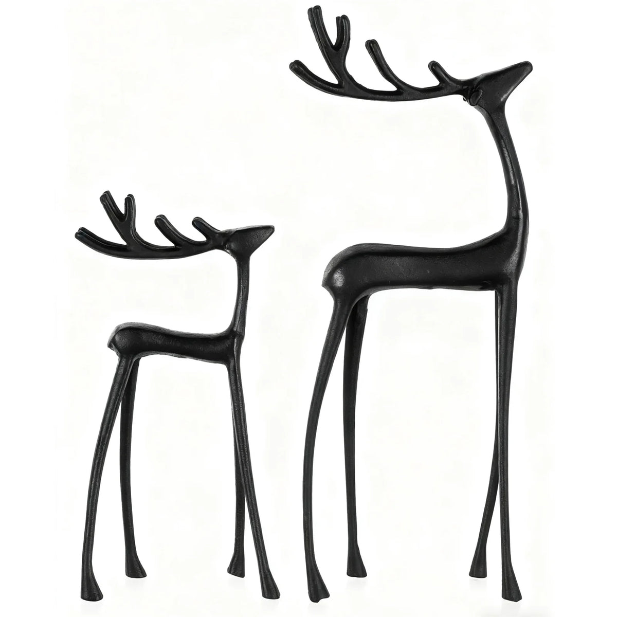 Black Reindeer Statue | Christmas Elk Sculpture Table Decor Christmas Figurine Babs