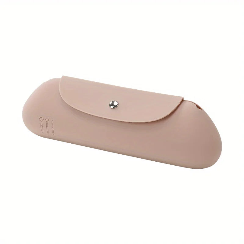Silicone Travel Makeup Brush Holder & Organizer | Babs Makeup Brush Holder Babs Khaki