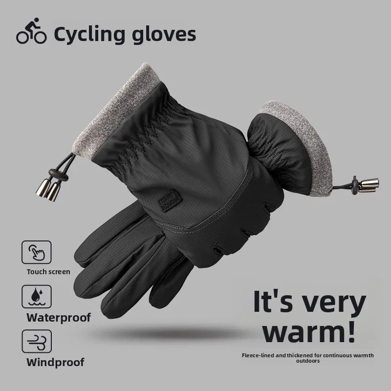 Men's Winter Thermal Touch Screen Cycling Gloves Fleece Lined Cycling Gloves Babs