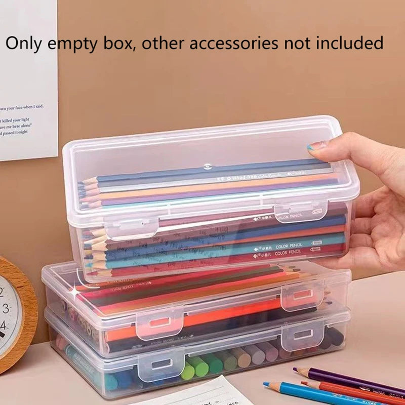 Clear Stackable Pencil Box – Large Capacity Plastic Organizer Pencil Storage Box Babs
