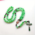 Green 59-Bead Cross Rosary Pendant Necklace – Unisex Rosary Pendant Necklace Babs 1pc