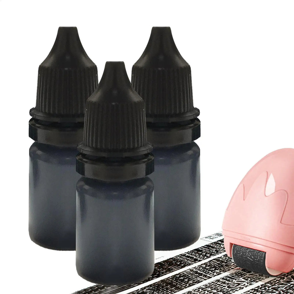 3-Pack Quick-Dry Black Stamp Refill Ink 10ml Each Stamp Refill Ink Babs