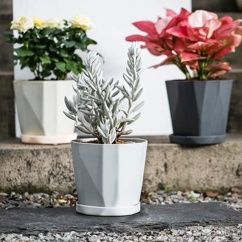 Nordic Minimalist Succulent Plastic Flower Pot – Thickened Decorative Flower Pot Babs