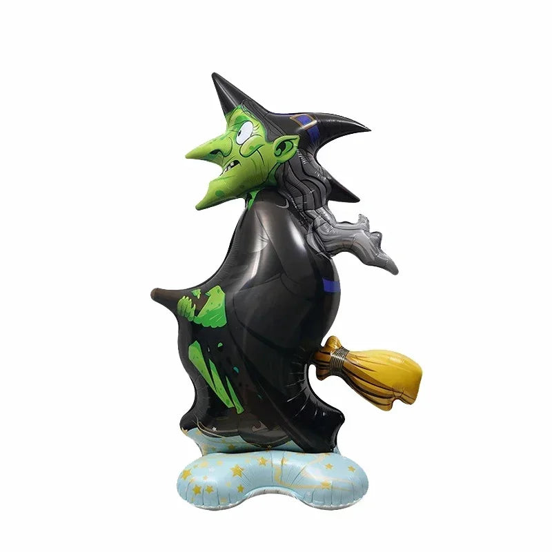 Halloween 4D Stand-Up Foil Balloon – Witch Pumpkin Dead Tree Halloween Party Balloon Babs Witch-1PC AS Shown