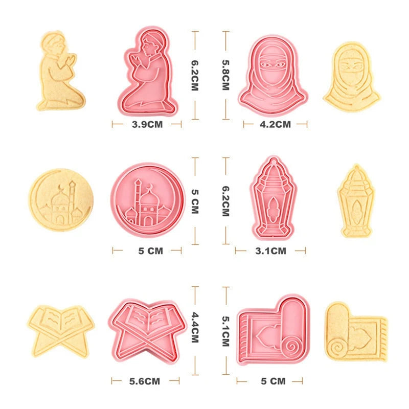 Eid Mubarak & Ramadan Cookie Cutter Set – Islamic Baking Molds Cookie Cutter Set Babs 6Pcs-B