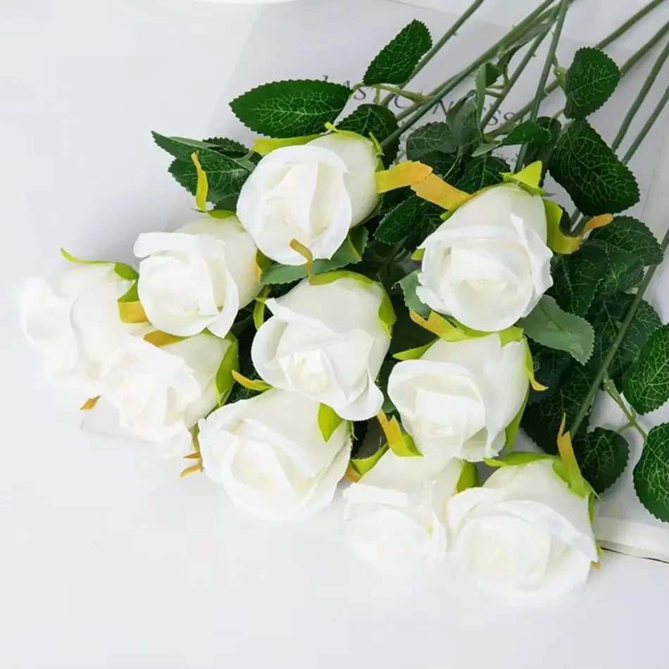 Artificial Silk Rose Bouquet – Wedding & Home Décor, 3–20 Pcs Artificial Flower Bouquet Babs