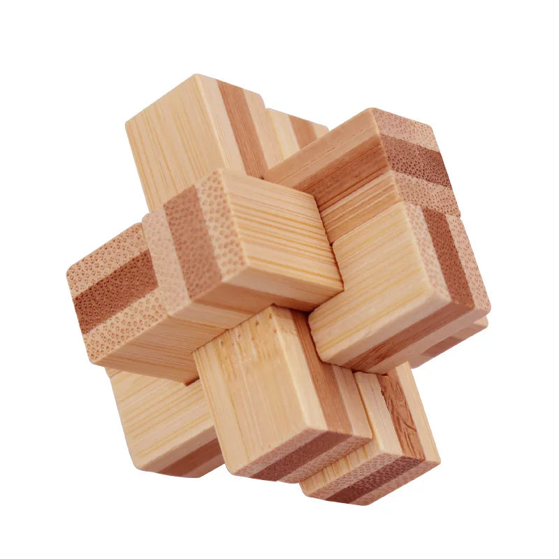 Bamboo Kongming Lock 3D Interlocking Puzzle Brain Teaser Toy 3D Interlocking Puzzle Babs 1Pc 12