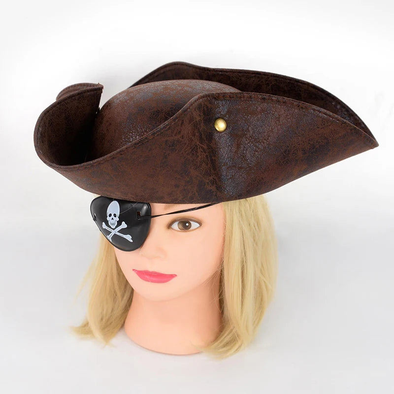 Faux Leather Pirate Captain Hat – Adult & Kids Costume Accessory Costume Hat Babs