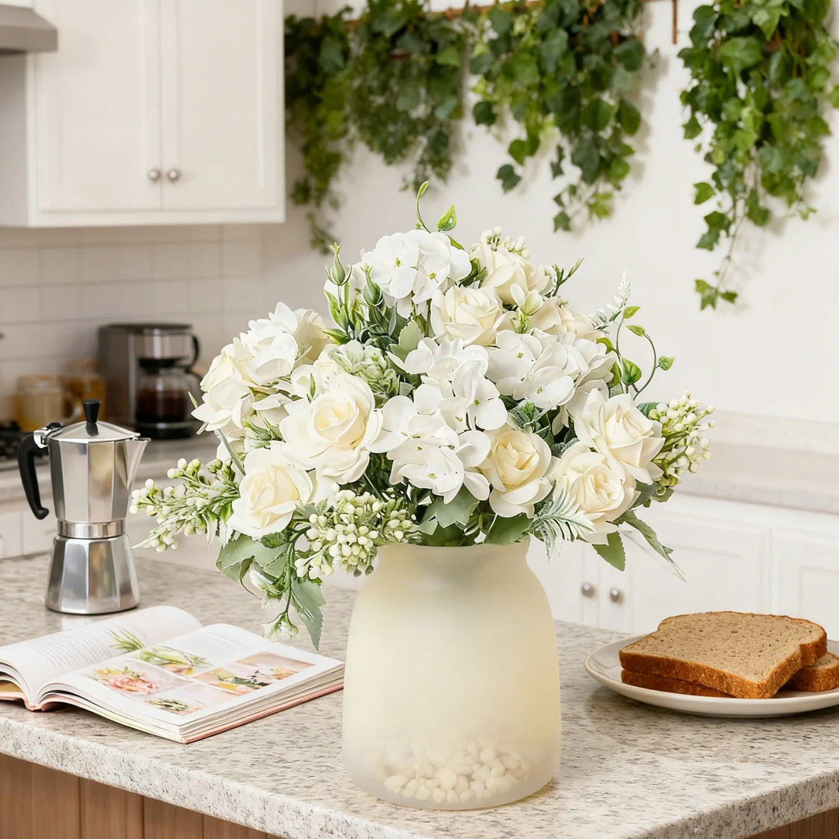 Silk Gardenia Hydrangea Artificial Bouquet – Wedding & Home Décor Artificial Flower Bouquet Babs