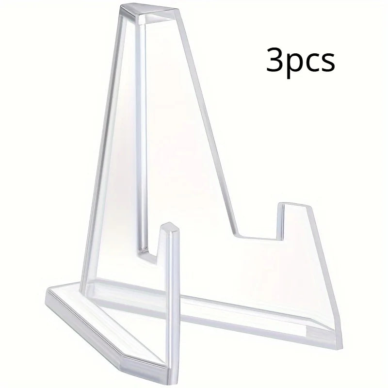 3-Pack Mini Clear Acrylic Easel Stands for Cards & Coins Acrylic Easel Stand Babs 3pcs