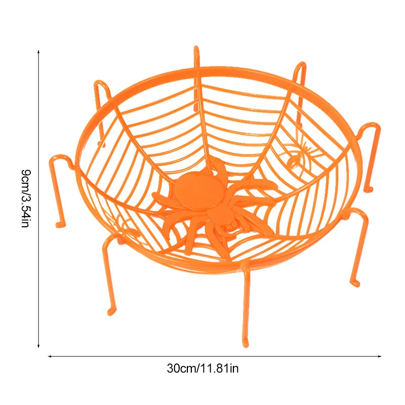 Halloween Spider Candy Basket – Party Treat Tray Decoration Halloween Party Decoration Babs Orange