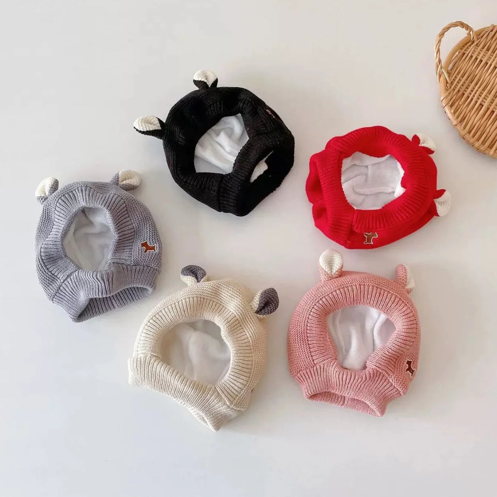 Pet Knitted Ear Muffs Hat – Winter Ear Warmer for Dogs & Cats Pet Winter Hat Babs