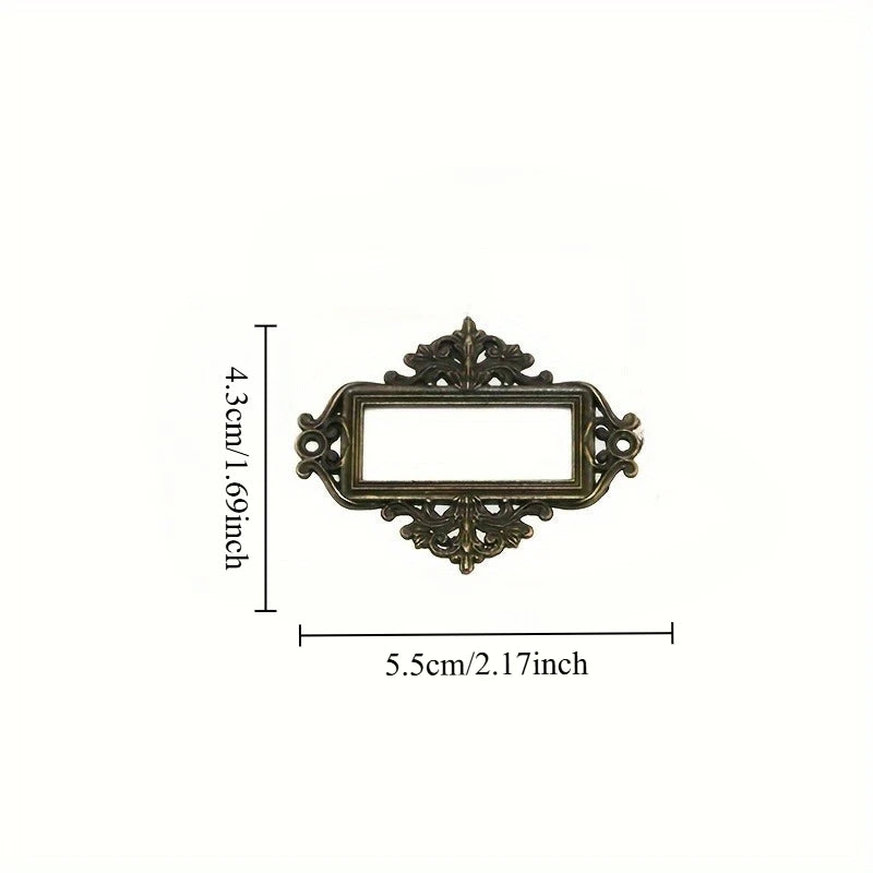Vintage Lace Zinc Alloy Card Frame Drawer Label Slot Holder Card Frame Holder Babs