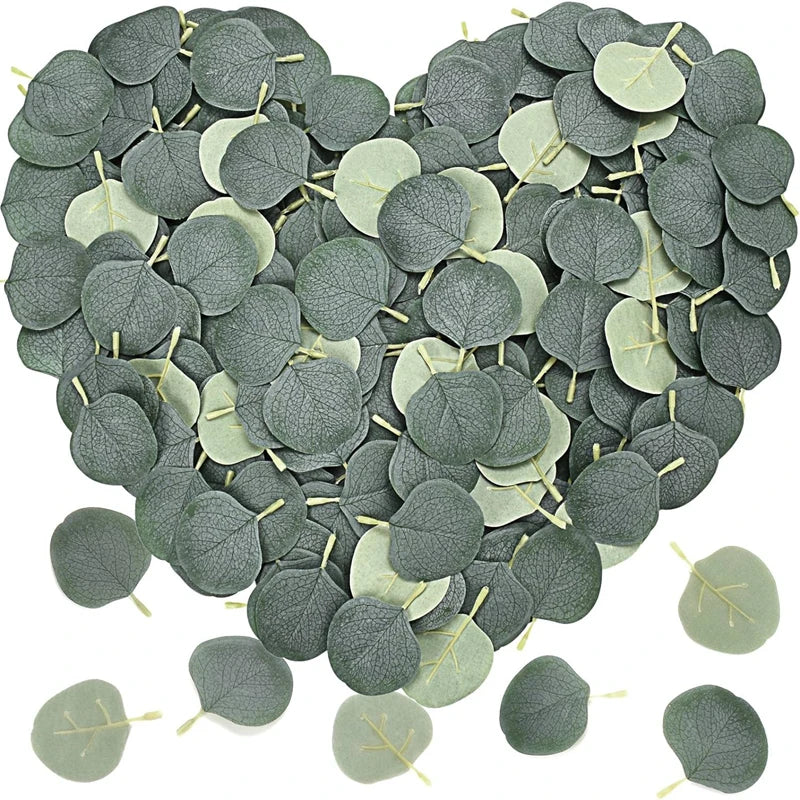 10PCS Silk Eucalyptus Artificial Leaves – Wedding & Home Decor Artificial Leaf Stems Babs 100PCS