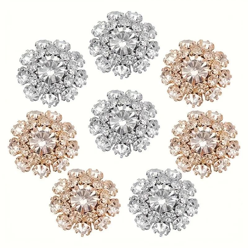 4 Rhinestone Crystal Shank Buttons for DIY Wedding Fashion Rhinestone Shank Buttons Babs