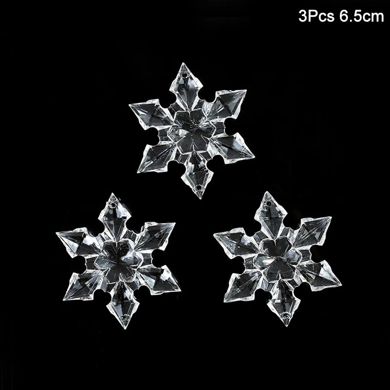 3-Pack Transparent Acrylic Snowflake Christmas Tree Ornaments Christmas Tree Ornaments Babs Style1