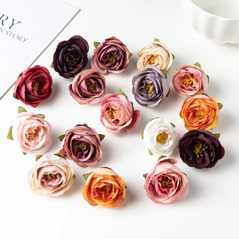 Silk Artificial Rose Heads 50/100pcs – Wedding & Home Décor Artificial Silk Flowers Babs