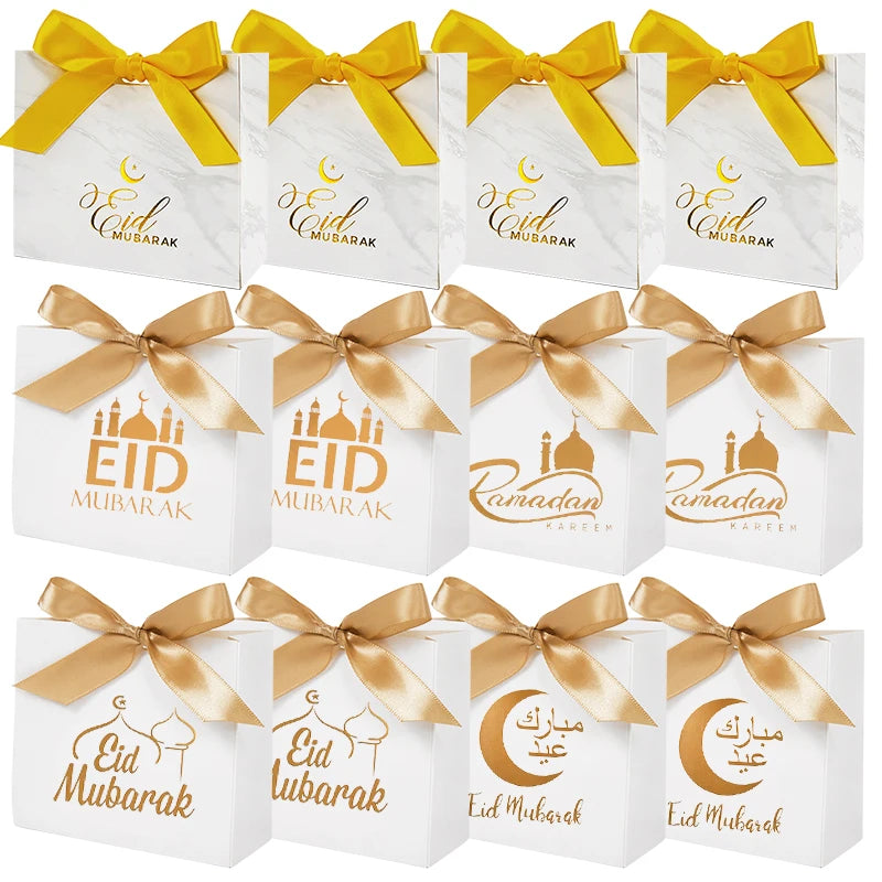 Eid Mubarak Candy Gift Boxes – Ramadan Party Packaging 5/10 Pcs Holiday Gift Boxes Babs