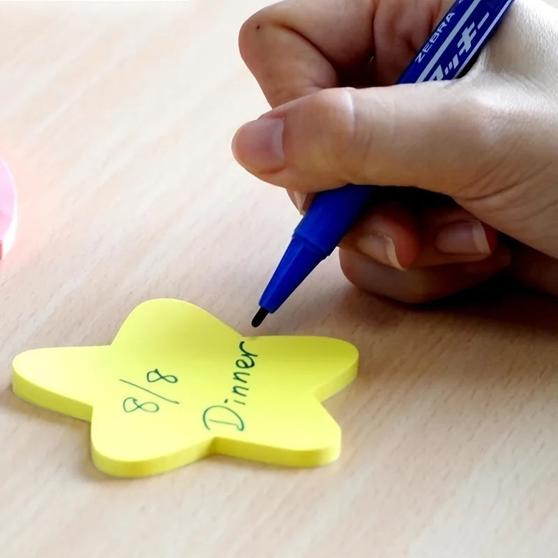 Heart & Star Shaped Sticky Notes – Bright Colorful Creative Pads Creative Sticky Notes Babs