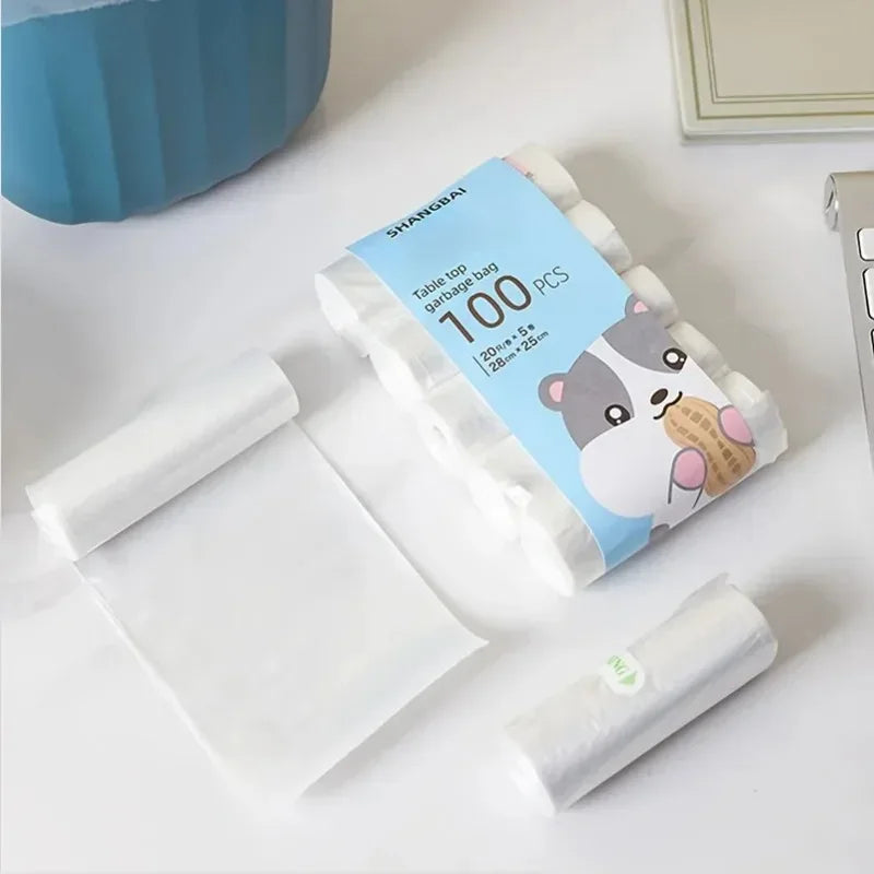 Small Trash Bags 8L Thick Transparent Garbage Bags – 5 Rolls Small Trash Bags Babs