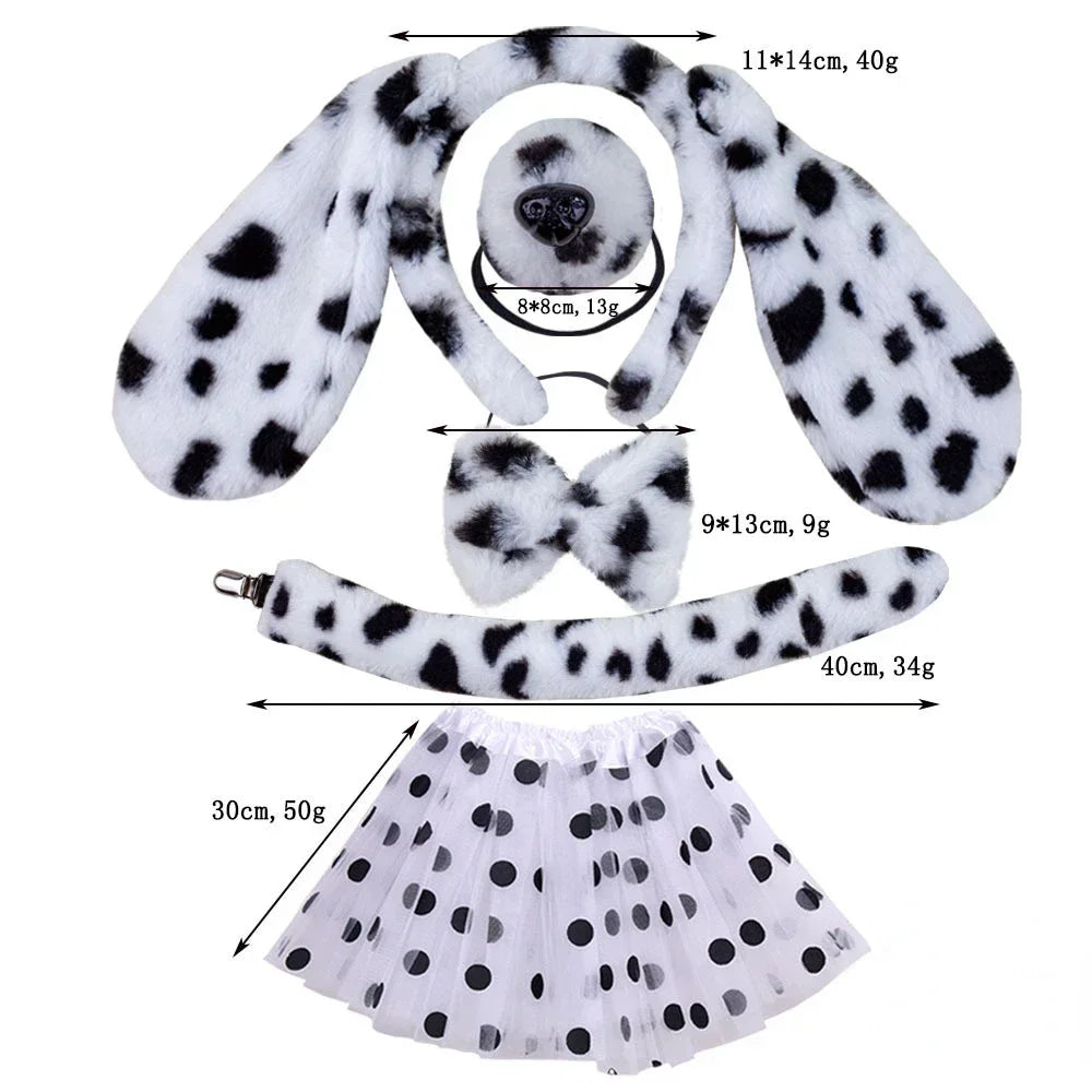 Spotted Dog Anime Cosplay Costume Set – Ears, Tail, Skirt & Nose Cosplay Costume Set Babs