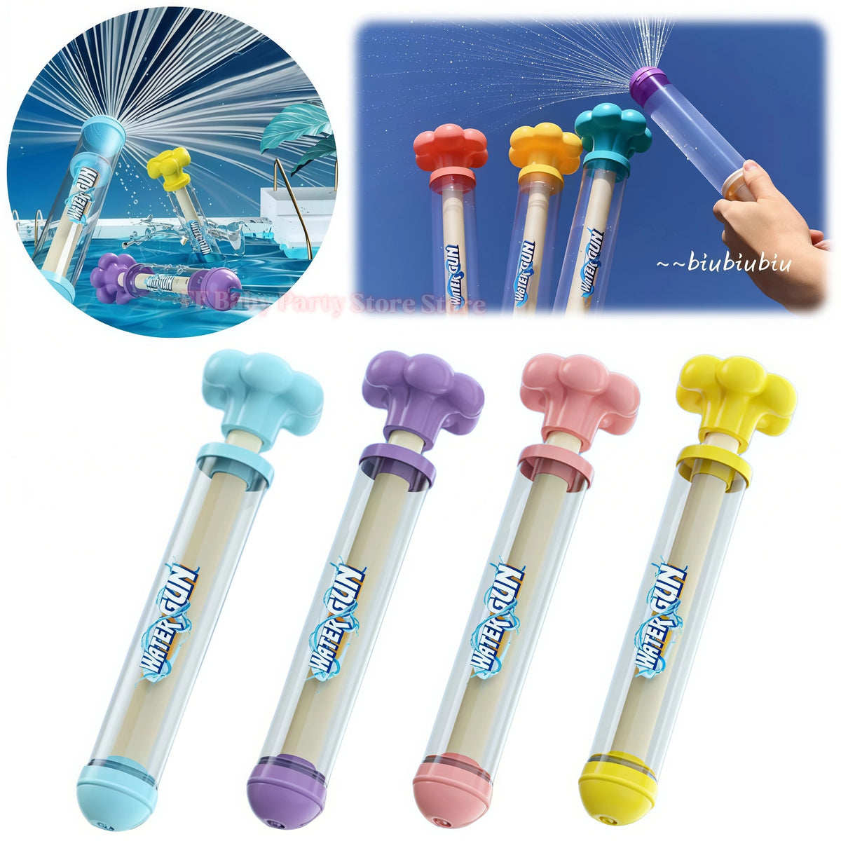 Fireworks Push Water Gun – Outdoor Pool & Lawn Splash Toy Water Spray Toy Babs
