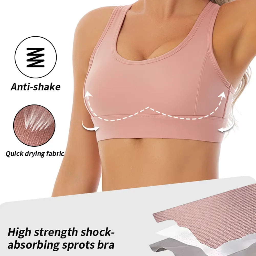 High Impact Sports Bra – Padded Racerback Full Coverage Gym Vest Sports Bra Babs