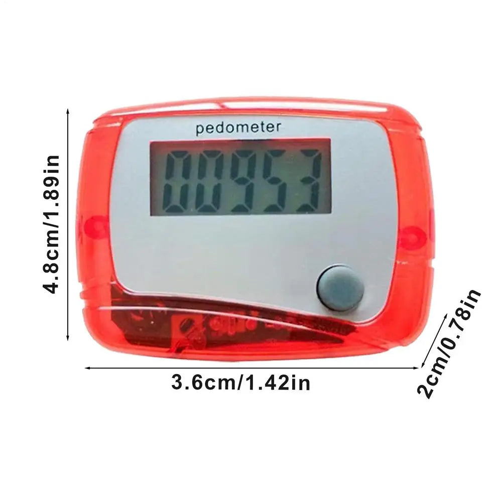 Clip-On Step Counter Walking Pedometer for Fitness & Travel Walking Pedometer Babs Red