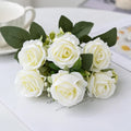 Artificial Silk Rose Flowers – Wedding & Home Décor Bouquet Artificial Silk Flowers Babs WHITE 1 pc