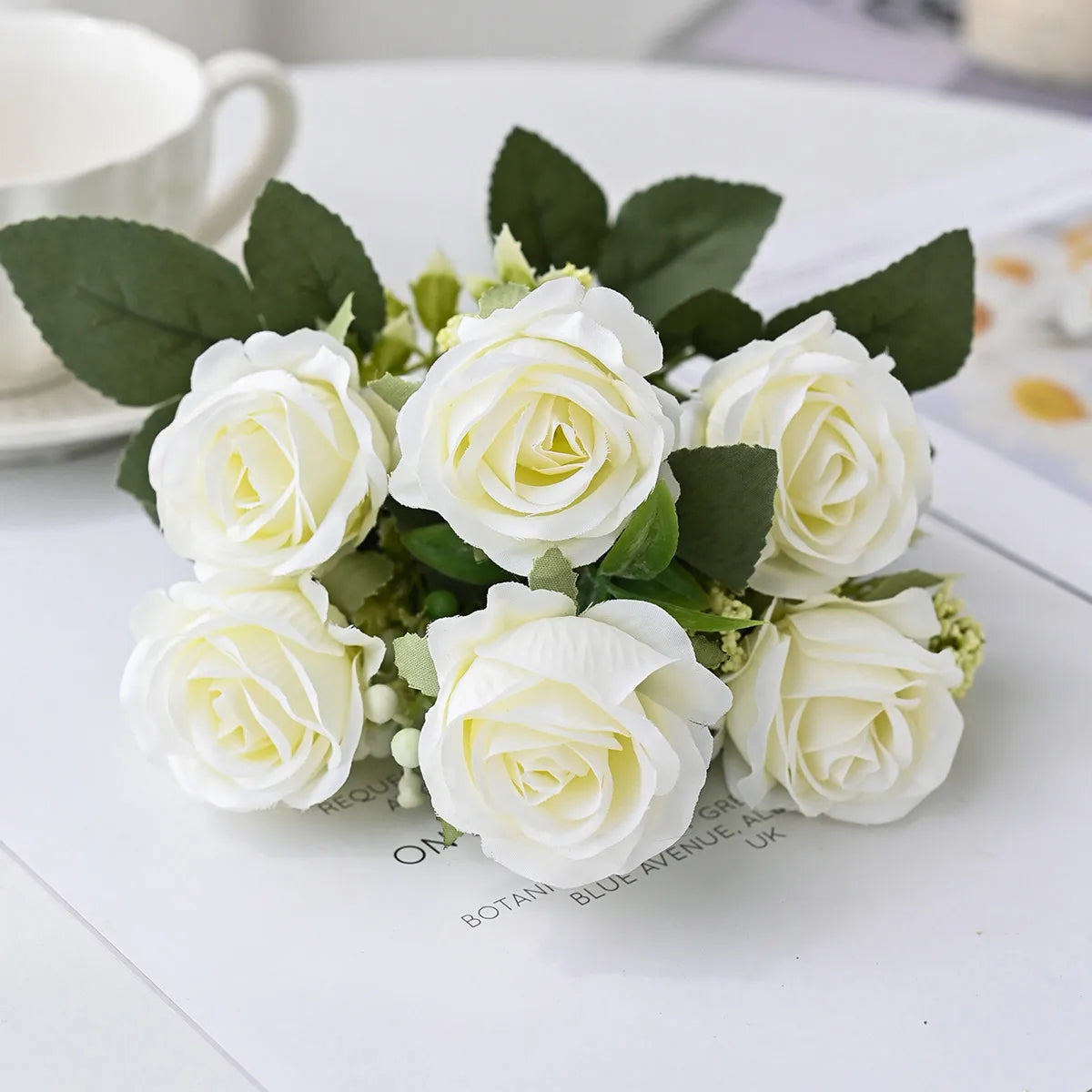 Artificial Silk Rose Flowers – Wedding & Home Décor Bouquet Artificial Silk Flowers Babs WHITE 1 pc
