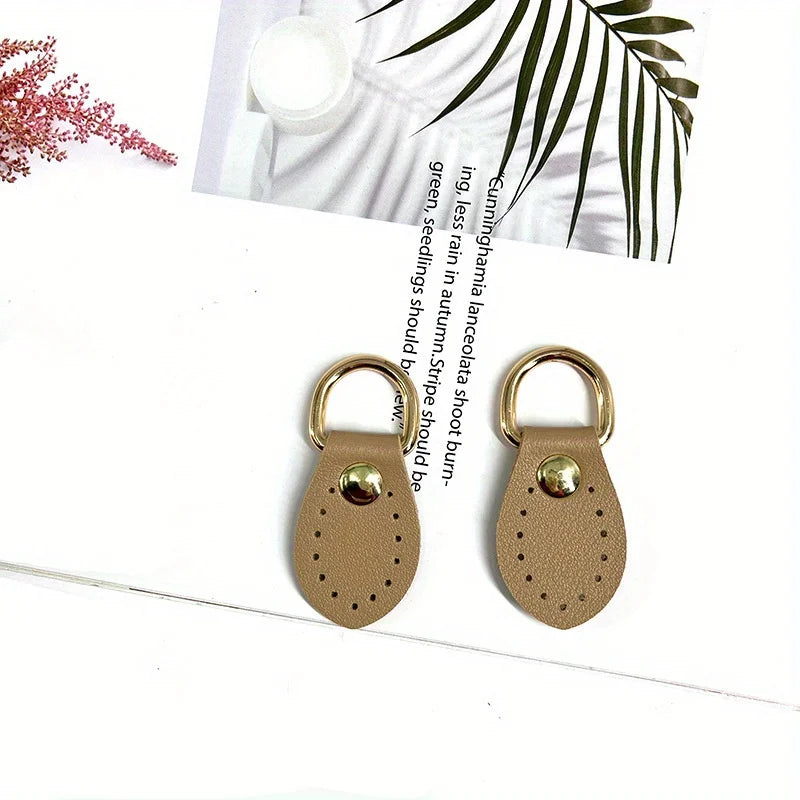2PCS Leather D-Ring Buckle DIY Bag Strap Accessories | Multi-Color Leather Bag Hardware Babs Khaki