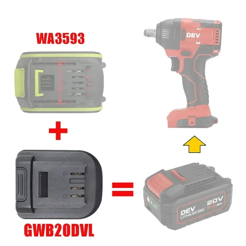 Devon 20V Battery Adapter for Makita Milwaukee DeWalt Worx Battery Adapter Babs