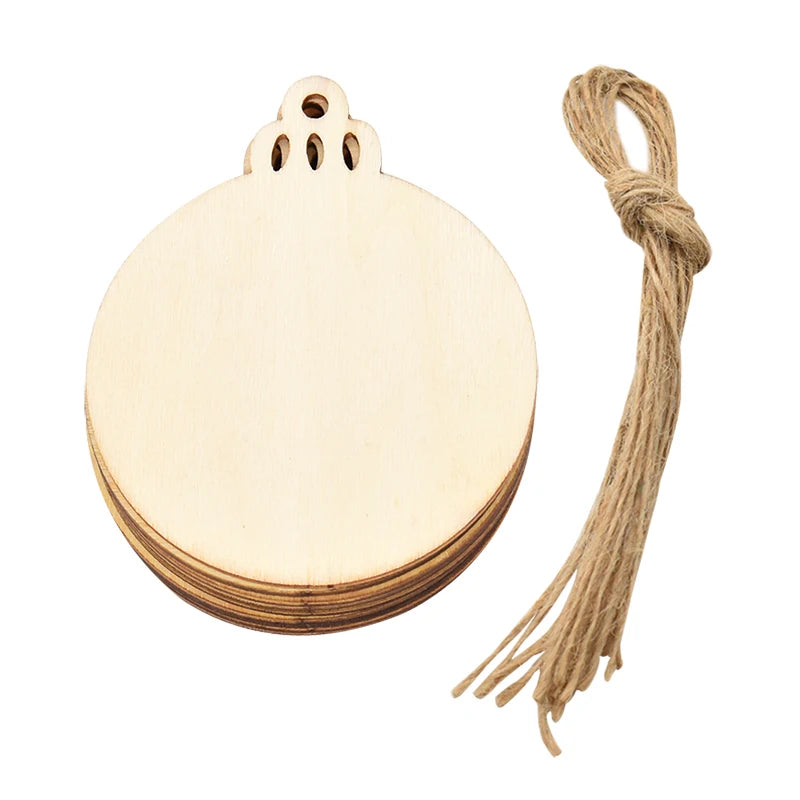 10Pcs Wooden Christmas Bauble Tags – DIY Tree Ornaments Christmas Tree Ornaments Babs