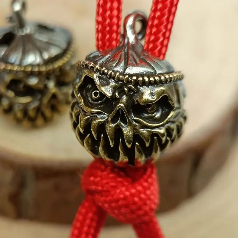 Halloween Pumpkin Skull Brass EDC Paracord Keychain Pendant EDC Keychain Pendant Babs