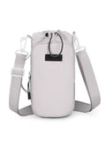 Insulated Water Bottle Crossbody Bag with Adjustable Strap Bottle Carrier Bag Babs light gray
