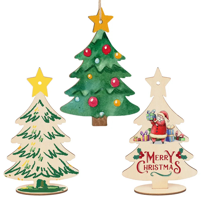 DIY Unfinished Wood Christmas Tree Ornaments – Kids Craft Set DIY Craft Ornament Kit Babs