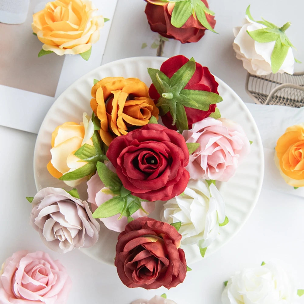 15/30PCS Silk Artificial Rose Heads – Wedding & Party Decor Artificial Flower Heads Babs