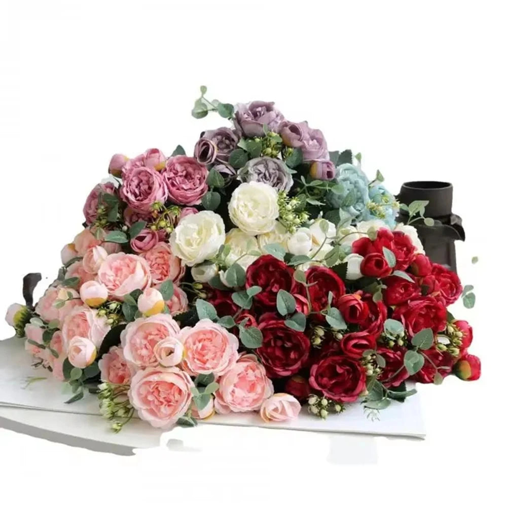 Silk Peony Artificial Flower Bouquet | UV Protection Wedding Décor Artificial Flower Bouquet Babs