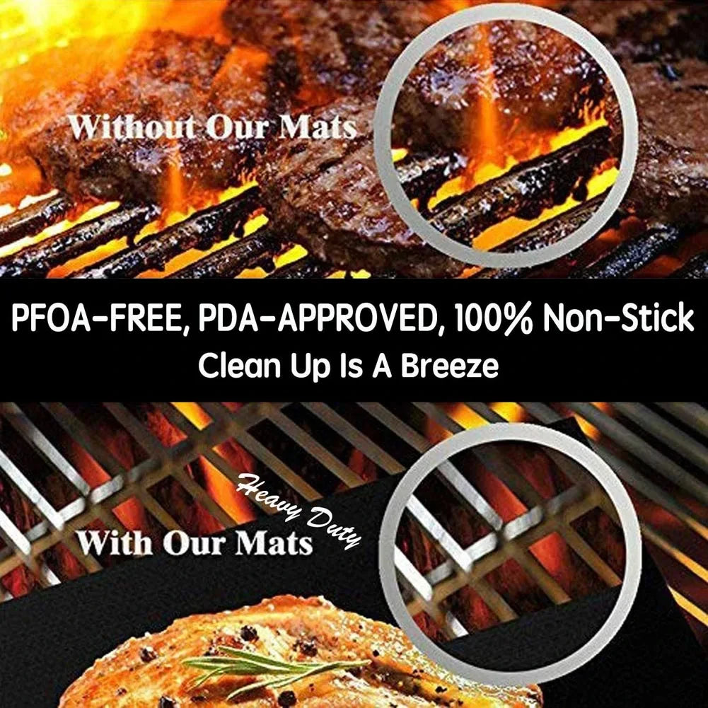 Non-Stick BBQ Grill Mat 40x33cm – Reusable Heat-Resistant Baking Mat BBQ Grill Mat Babs