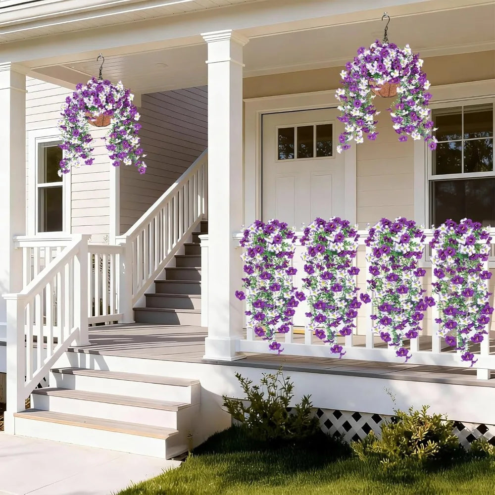 75cm Artificial Violet Silk Flower Anti-UV Wall Hanging Decor Artificial Silk Flower Babs