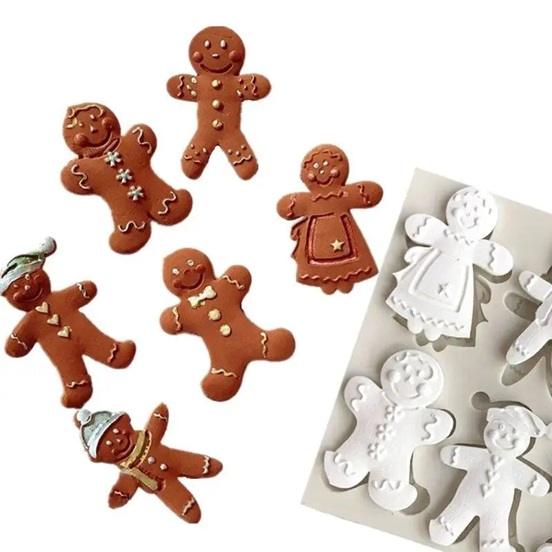 Christmas Gingerbread Man Silicone Mold | Fondant & Candy Mold Silicone Baking Mold Babs